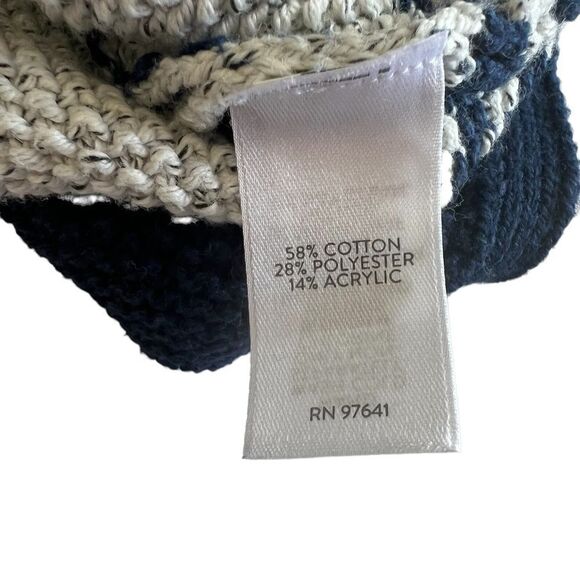 J. Jill Gray & Navy Striped Soft Oversized Cowl Neck Tunic Sweater Sz S - Picture 12 of 15